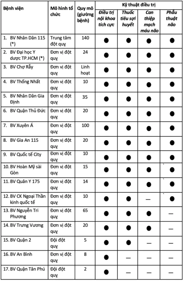 17 địa chỉ điều trị đột quỵ tại TP.HCM - Ảnh 2.