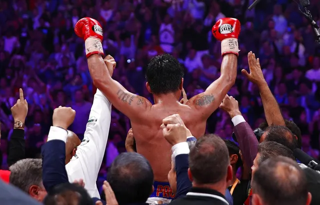 Pacman Manny Pacquiao giành đai vô địch hạng bán trung ở tuổi 40 - Ảnh 5.