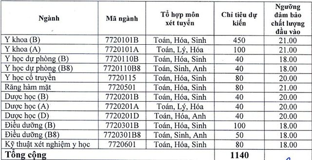 Đai học Y dược Hải Phòng và Thái Bình cùng lấy điểm sàn cao nhất 21 - Ảnh 1.