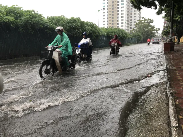 Chùm ảnh: Hà Nội có nhiều điểm ngập nước, cây đổ ảnh hưởng đến giao thông - Ảnh 4.