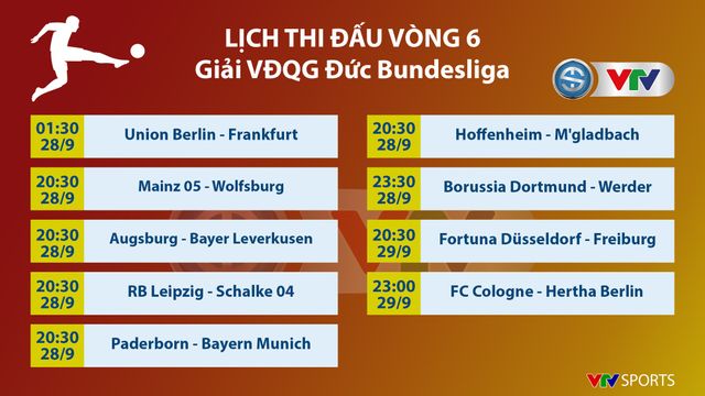 Lịch thi đấu, BXH vòng 6 Bundesliga: Leipzig - Schalke 04, Paderborn - Bayern Munich - Ảnh 1.