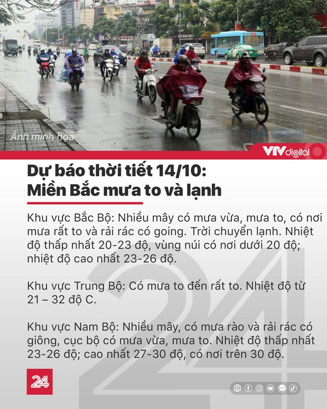 Tin nóng đầu ngày 14/10: Bão số 7 tiến vào đất liền, miền Bắc mưa to và lạnh - Ảnh 3.