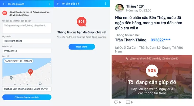 Zalo triển khai tính năng SOS, giúp người dân vùng lũ tìm kiếm nhanh sự giúp đỡ - Ảnh 1.