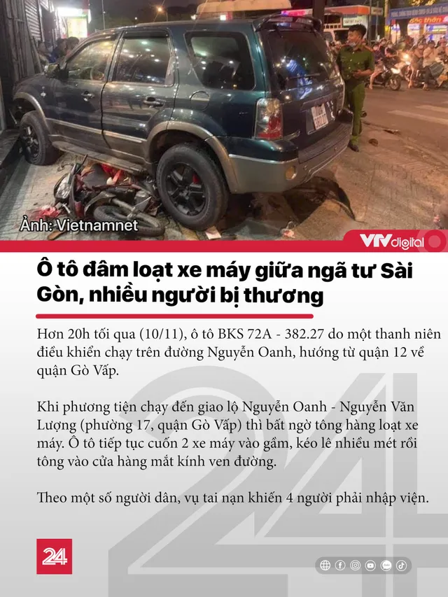 Tin nóng đầu ngày 11/11: Ô tô điên giữa ngã 4 ở TP.HCM - Ảnh 1.