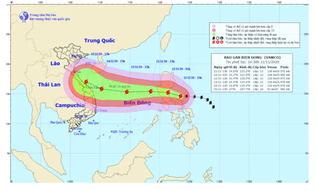 Bão Vamco tiến nhanh vào Biển Đông, gây mưa dông, sóng lớn trên biển - Ảnh 1. Bão Vamco tiến nhanh vào Biển Đông, gây mưa dông, sóng lớn trên biển - Ảnh 1.