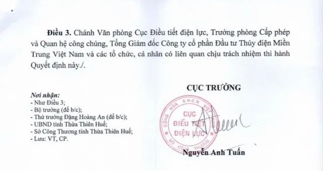 Bộ Công Thương thu hồi giấy phép hoạt động của thủy điện Thượng Nhật - Ảnh 3.