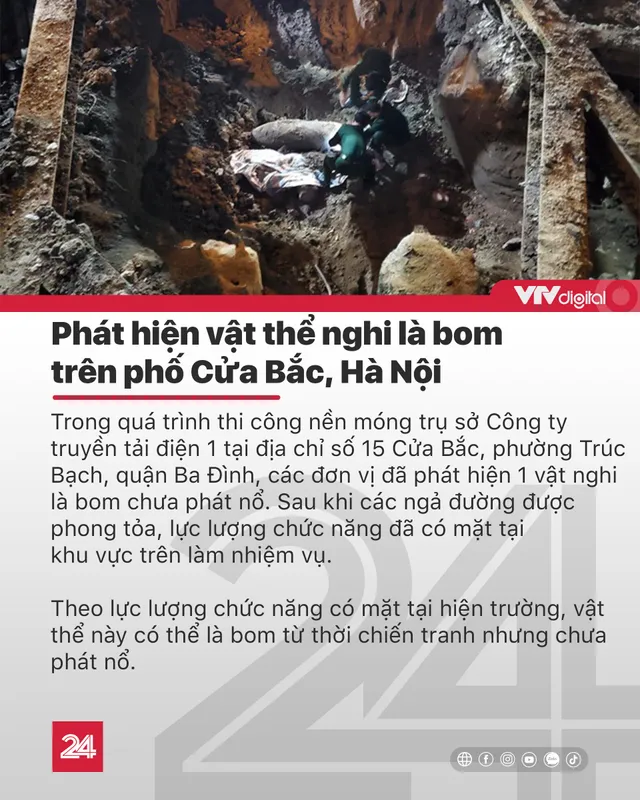 Tin nóng đầu ngày 29/11: Phong tỏa các ngả đường để xử lý quả bom ở Hà Nội - Ảnh 1.