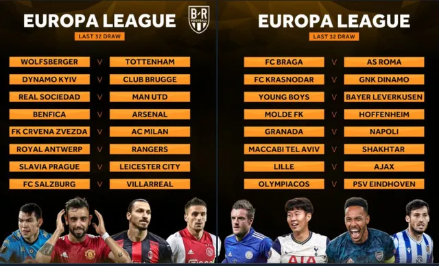 Vòng 1/16 Europa League: Man Utd và Arsenal gặp khó - Ảnh 1.