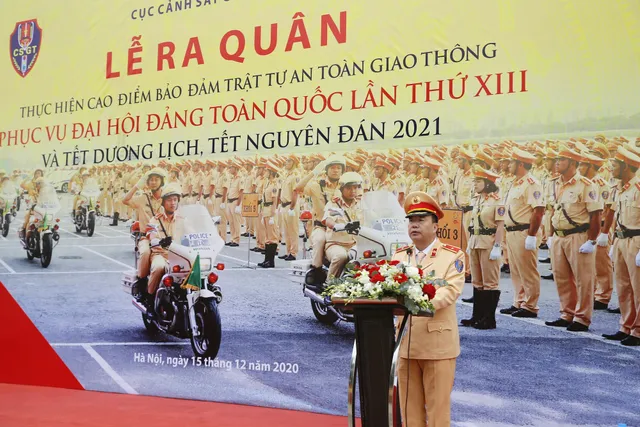 [Ảnh] CSGT ra quân bảo đảm trật tự, an toàn giao thông phục vụ bảo vệ Đại hội XIII của Đảng - Ảnh 6.