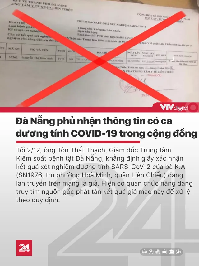 Tin nóng đầu ngày 3/12: Thực hư thông tin Đà Nẵng có ca mắc COVID-19 mới - Ảnh 3.