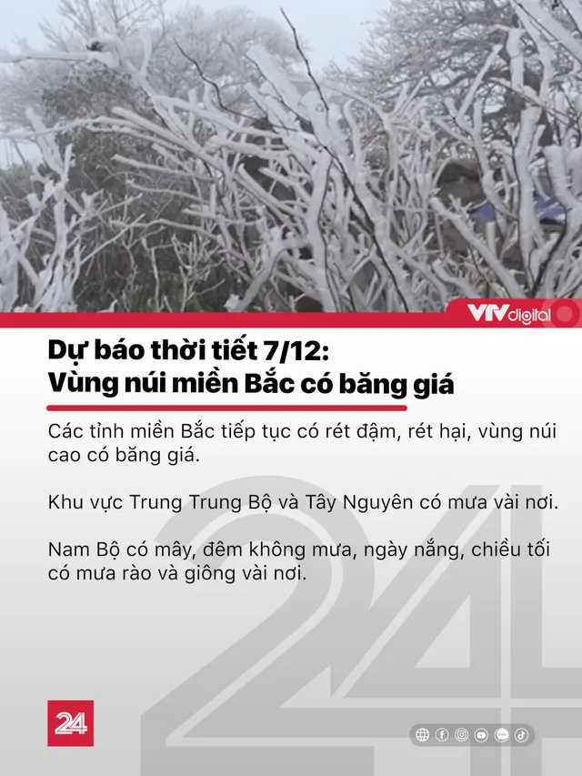 Tin nóng đầu ngày 7/12: Vùng núi miền Bắc có băng giá - Ảnh 1.