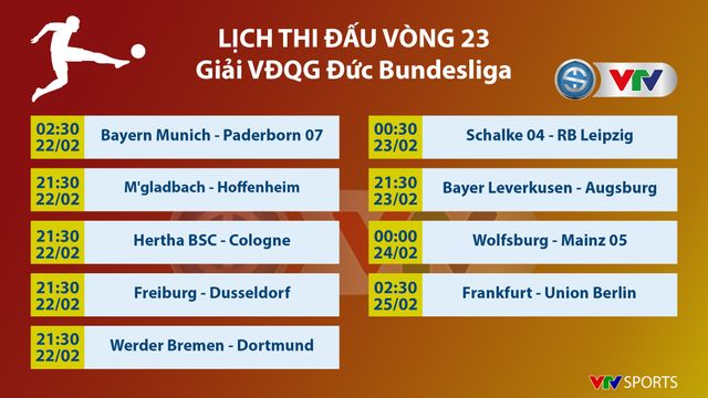 Lịch thi đấu vòng 23 Bundesliga: Bayern Munich - Paderborn 07, Werder Bremen - Borussia Dortmund... - Ảnh 1.