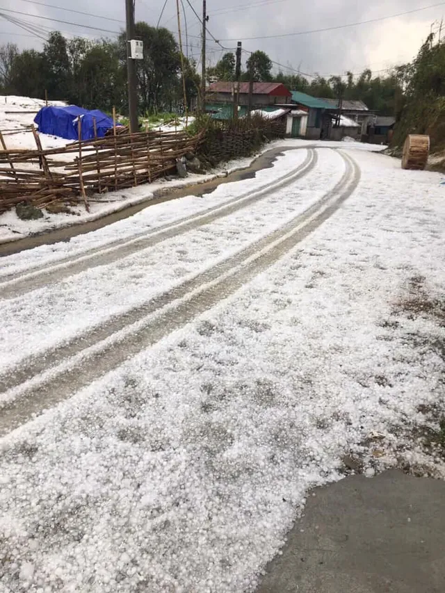 Mưa đá ở Lai Châu: Viên đá to như quả trứng, phủ dày 20 cm - Ảnh 5. Mưa đá ở Lai Châu: Viên đá to như quả trứng, phủ dày 20 cm - Ảnh 5.