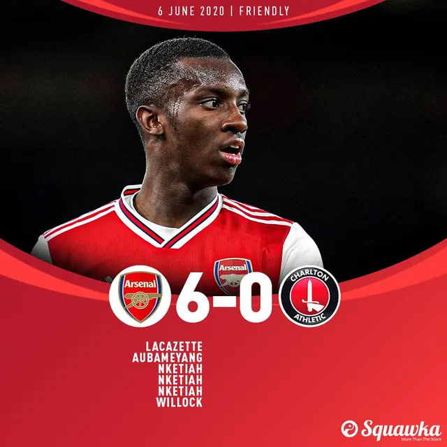 Arsenal 6-0 Charlton: Nketiah tỏa sáng, Auba - Laca lập công! - Ảnh 1.