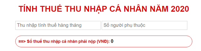 Công cụ tính thuế thu nhập cá nhân mới nhất kể từ 1/7/2020 - Ảnh 2.