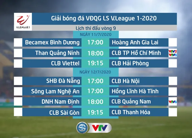 Lịch thi đấu và trực tiếp vòng 9 V.League hôm nay (11/7): Tâm điểm Than Quảng Ninh tiếp đón CLB TP Hồ Chí Minh - Ảnh 1.