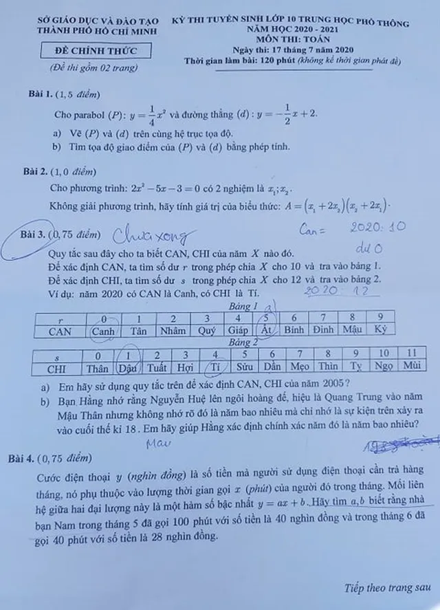 Đề thi Toán lớp 10 TP.HCM dễ thở, nhiều thí sinh thở phào tự tin đạt 7- 8 điểm - Ảnh 1.