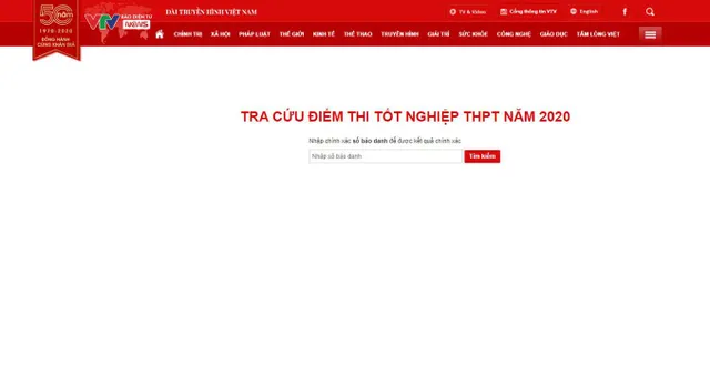 Tra cứu điểm thi tốt nghiệp THPT năm 2020 trên VTV News - Ảnh 1.