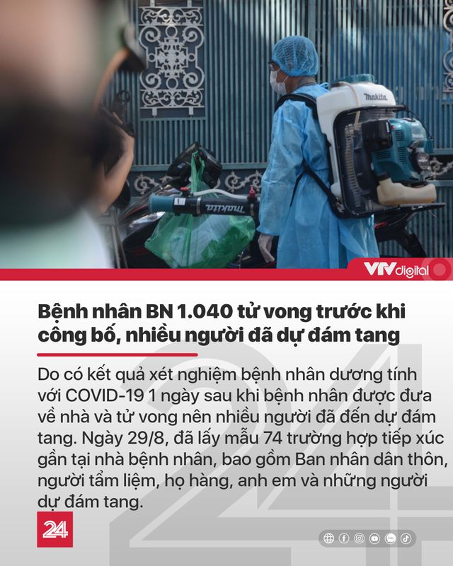 Tin nóng đầu ngày 30/8: BN COVID-19 tử vong, nhiều người đi dự đám tang - Ảnh 1.