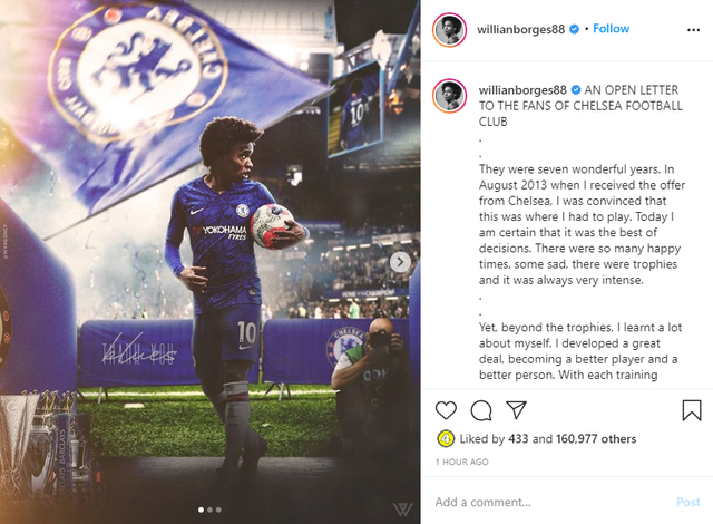 Willian gửi tâm thư tới fan, xác nhận chia tay Chelsea - Ảnh 1.