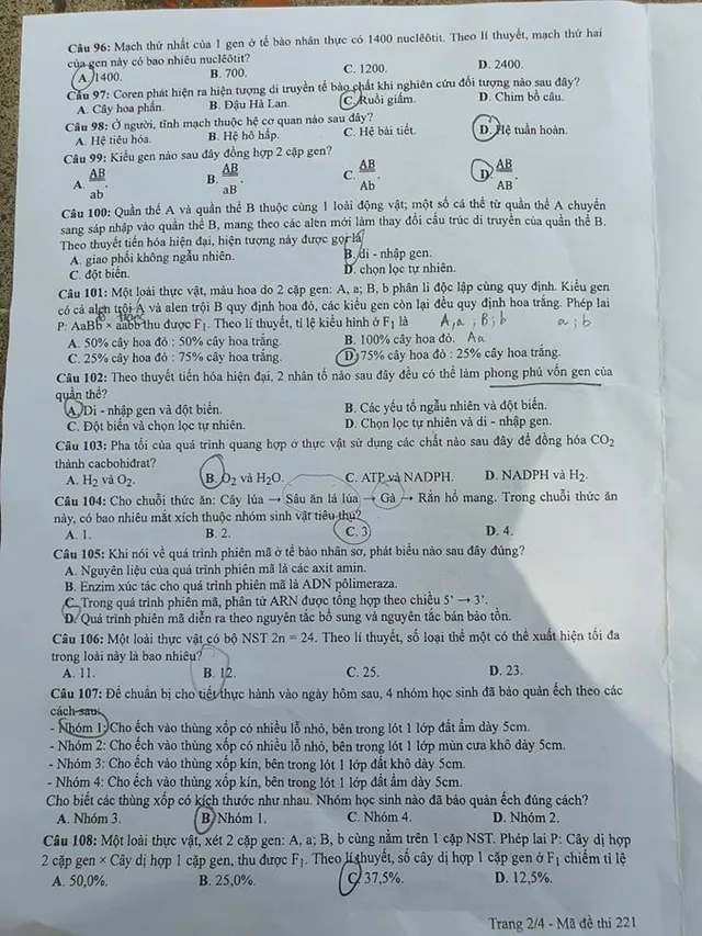 Đề thi tổ hợp Khoa học tự nhiên kỳ thi tốt nghiệp THPT đợt 2 - Ảnh 2.
