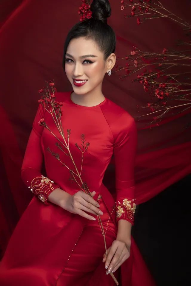 Hoa hậu Đỗ Thị Hà khoe vẻ sắc sảo với áo dài retro - Ảnh 9. Hoa hậu Đỗ Thị Hà khoe vẻ sắc sảo với áo dài retro - Ảnh 9.