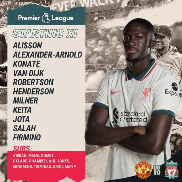 Đội hình xuất phát Man Utd - Liverpool: Mane, Pogba dự bị - Konate, Fred đá chính - Ảnh 1.