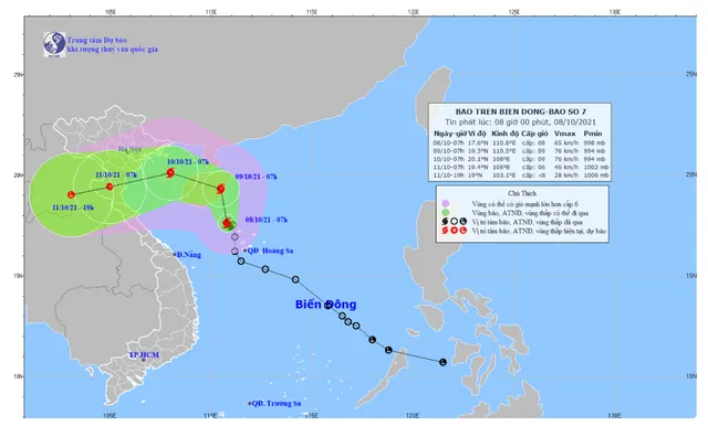 Bão số 7 có khả năng mạnh thêm, gây mưa lớn cho các tỉnh miền Trung - Ảnh 1.