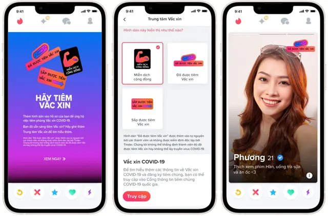 Tinder thêm tình trạng tiêm chủng trên hồ sơ người dùng - Ảnh 1.