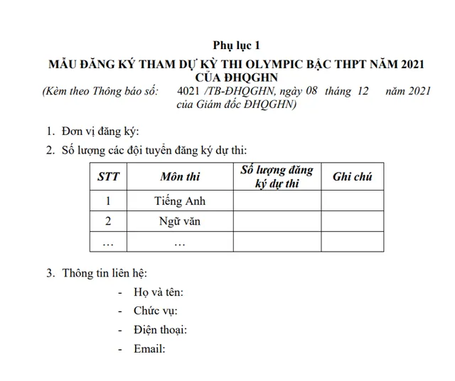 Đại học Quốc gia Hà Nội lần đầu tiên tổ chức kỳ thi Olympic cấp Trung học Phổ thông - Ảnh 1. Đại học Quốc gia Hà Nội lần đầu tiên tổ chức kỳ thi Olympic cấp Trung học Phổ thông - Ảnh 1.