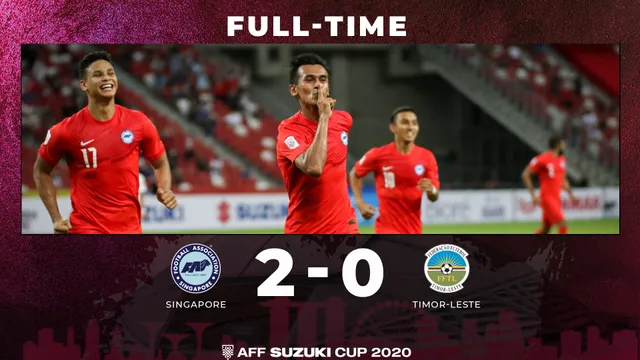Bảng A AFF Cup 2020, Singapore 2-0 Timor Leste | Thắng thuyết phục, Singapore tiếp bước Thái Lan vào bán kết - Ảnh 2. Bảng A AFF Cup 2020, Singapore 2-0 Timor Leste | Thắng thuyết phục, Singapore tiếp bước Thái Lan vào bán kết - Ảnh 2.
