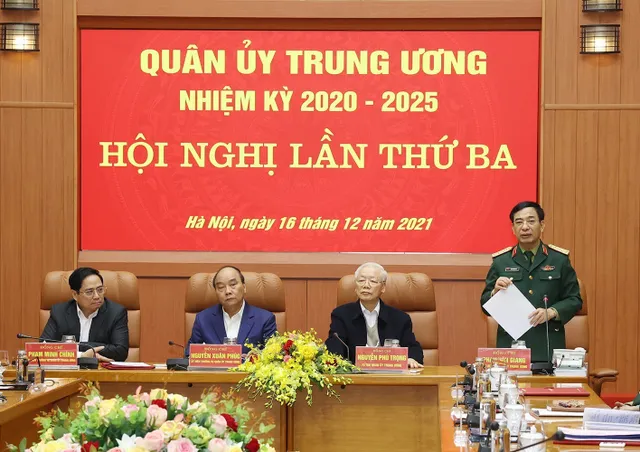 Tổng Bí thư Nguyễn Phú Trọng chủ trì Hội nghị lần thứ ba Quân ủy Trung ương nhiệm kỳ 2020-2025 - Ảnh 6.