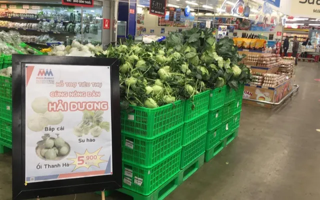 
Agricultural goods from Hai Duong are on the shelves at MM centre in Ho Chi Minh City. (Photo: NDO)
