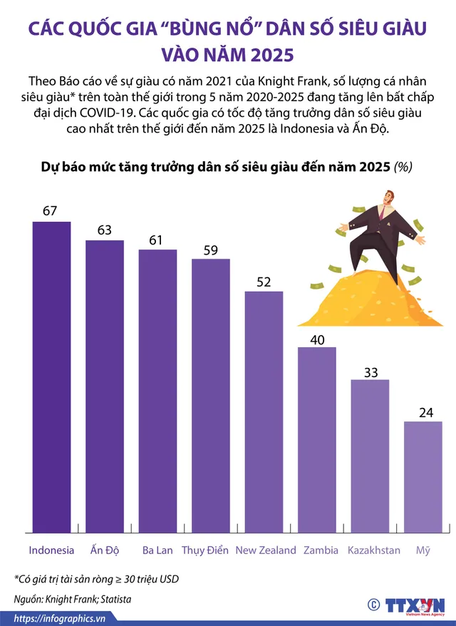 Các quốc gia “bùng nổ” dân số siêu giàu vào năm 2025 - Ảnh 1.