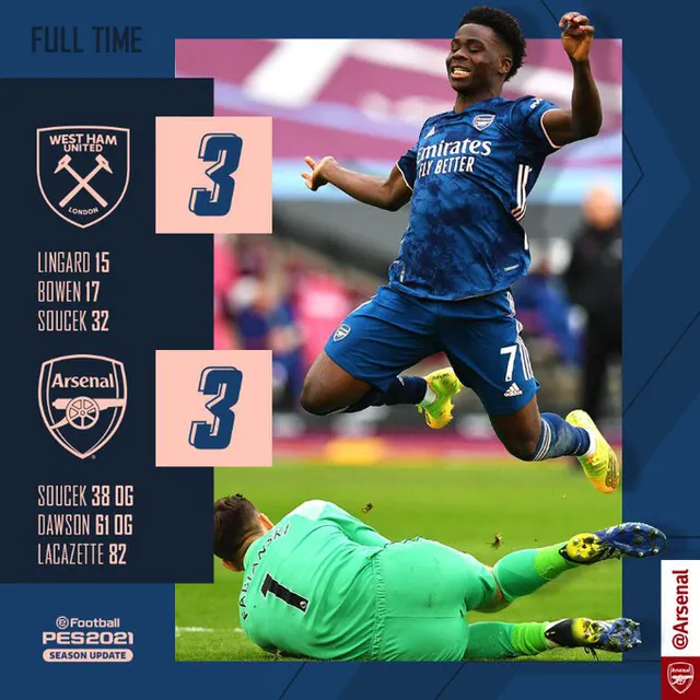 West Ham 3-3 Arsenal: Pháo thủ bừng tỉnh, ngược dòng ngoạn mục! - Ảnh 7.