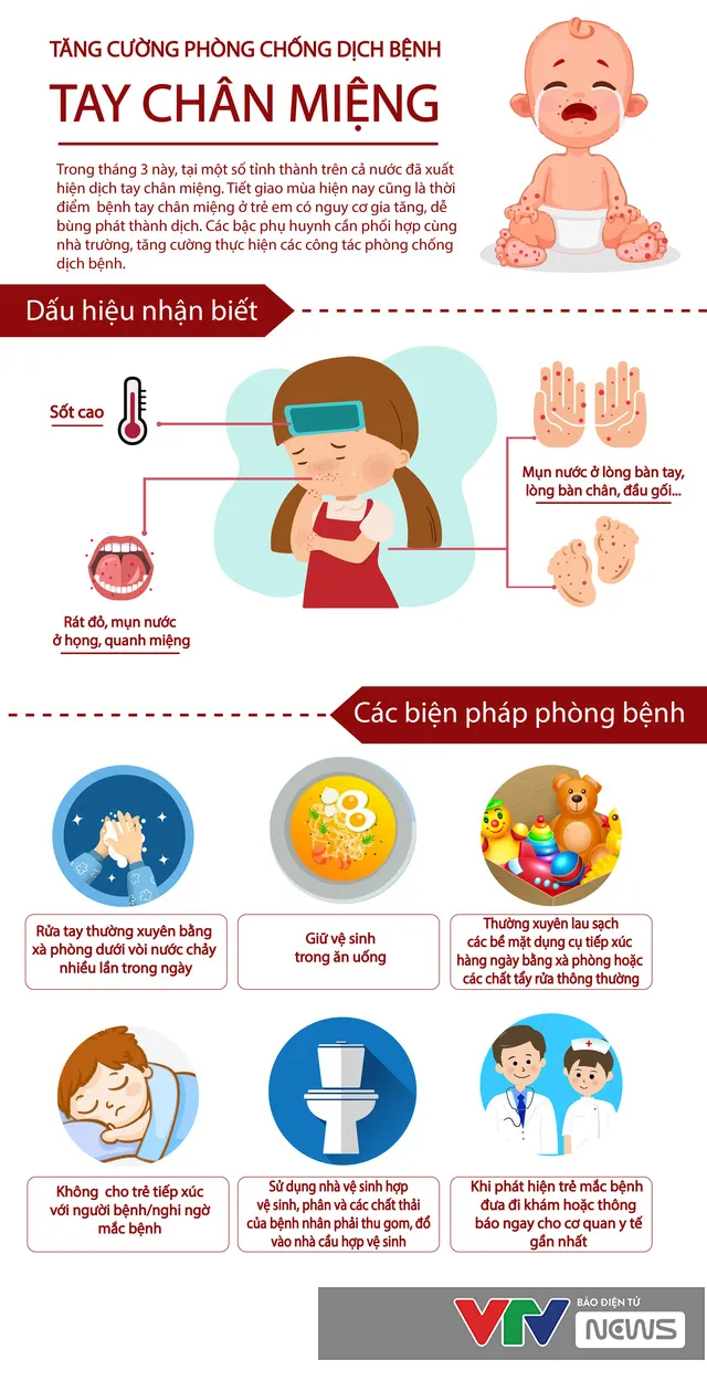 [INFOGRAPHIC] Tăng cường chống dịch tay chân miệng thời điểm giao mùa - Ảnh 1.