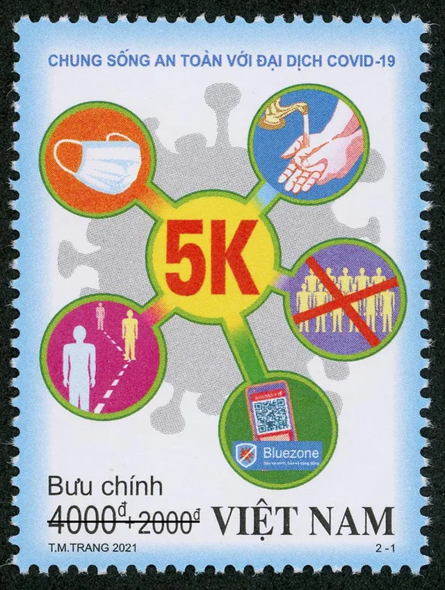 Phát hành bộ tem “Chung sống an toàn với đại dịch COVID-19” - Ảnh 1.