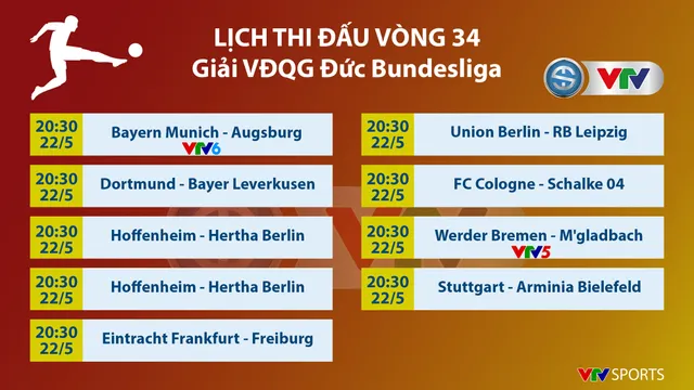 Lịch thi đấu & trực tiếp vòng 34 Bundesliga: Bayern Munich - Augsburg, Bremen - Monchengladbach - Ảnh 1.