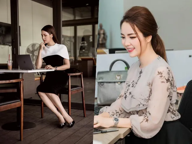 Ngắm gu thời trang công sở ở VTV của Á hậu Thụy Vân - Ảnh 12. Ngắm gu thời trang công sở ở VTV của Á hậu Thụy Vân - Ảnh 12.