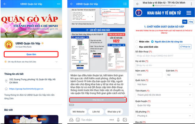 Gò Vấp, Tân Phú cho khai báo y tế điện tử tại nhà - Ảnh 1.