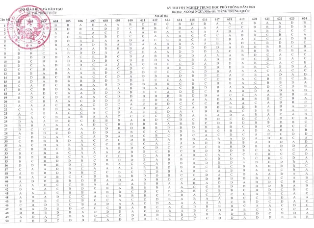 CHÍNH THỨC: Đáp án các môn Ngoại ngữ kỳ thi tốt nghiệp THPT 2021 đợt 1 - Ảnh 4.