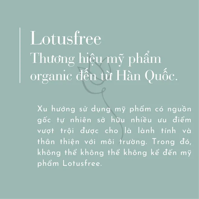 Lotusfree - Thương hiệu mỹ phẩm organic đến từ Hàn Quốc - Ảnh 1.