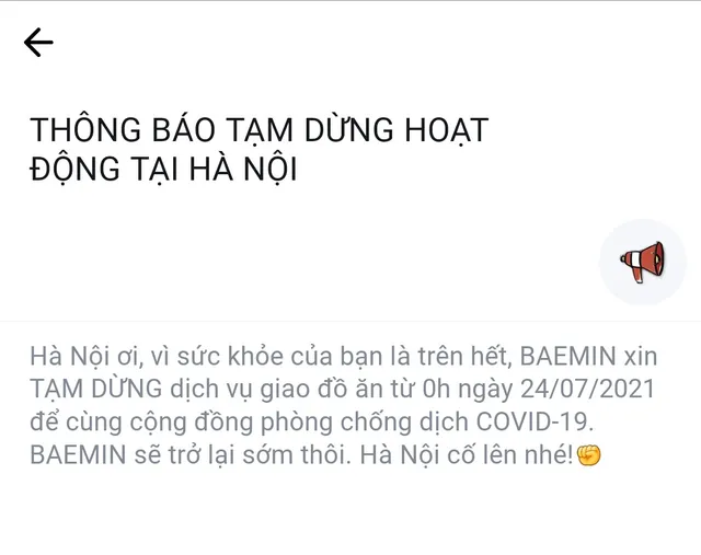 Grab, Now thông báo dừng chở khách, giao đồ ăn tại Hà Nội - Ảnh 3.