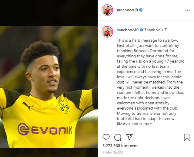 Jadon Sancho viết tâm thư đầy tình cảm chia tay Dortmund - Ảnh 1.