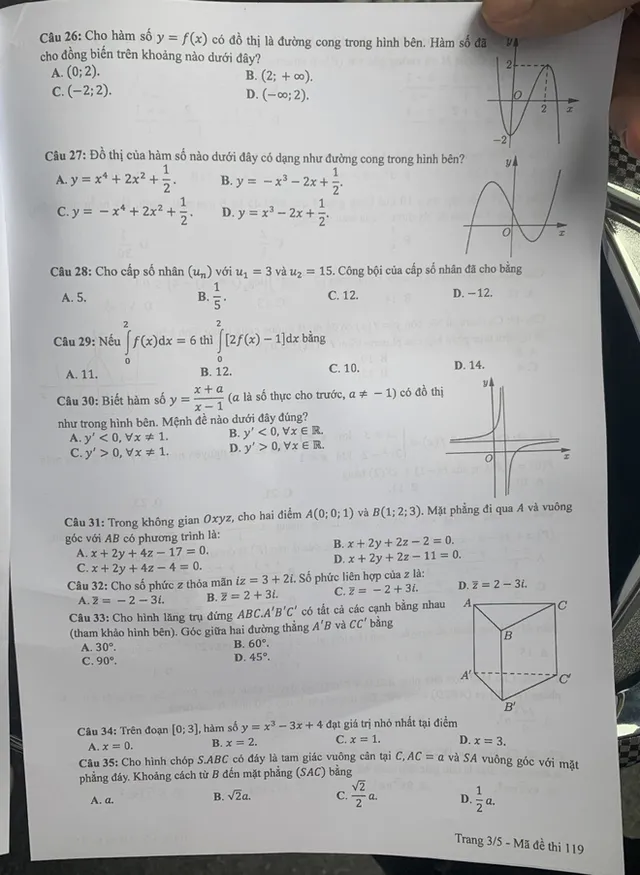 Đề thi môn Toán kỳ thi tốt nghiệp THPT 2021 - Ảnh 3.