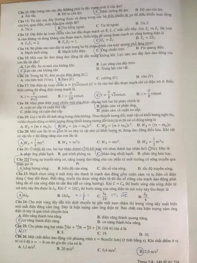 Gợi ý đáp án bài thi Khoa học tự nhiên kỳ thi tốt nghiệp THPT năm 2021 - Ảnh 4.