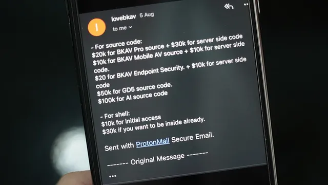 Hacker báo giá 290.000 USD cho mã nguồn của BKAV - Ảnh 1.
