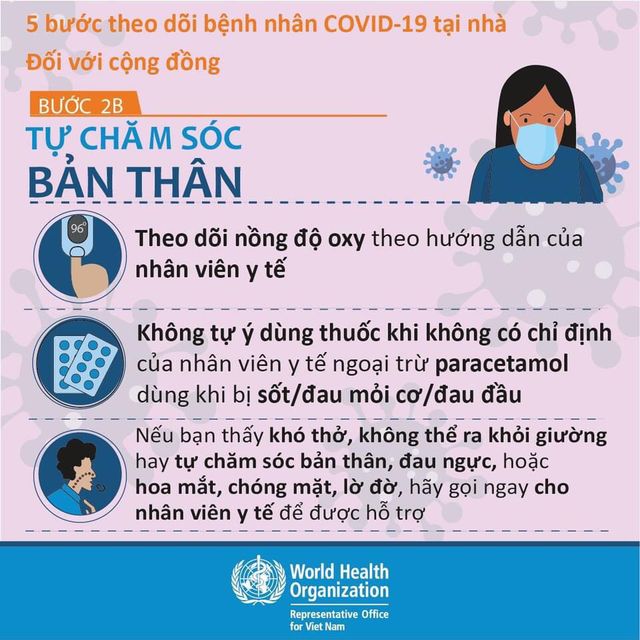 WHO: 5 bước theo dõi bệnh nhân COVID-19 tại nhà đối với cộng đồng - Ảnh 3.