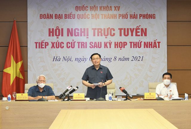 Chủ tịch Quốc hội tiếp xúc cử tri Hải Phòng theo hình thức trực tuyến - Ảnh 1.