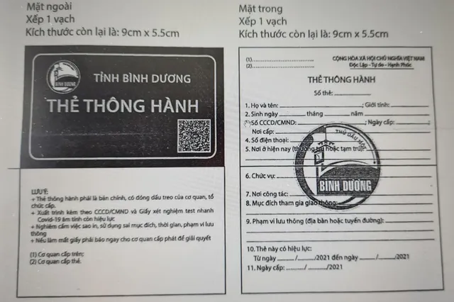 Bình Dương hoãn cấp Thẻ thông hành mới - Ảnh 1.